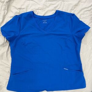 Jaanuu Women's Royal Blue V-Neck Scrub Top